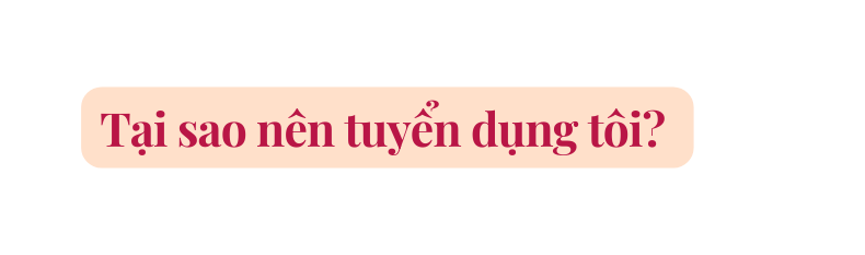 Tại sao nên tuyển dụng tôi